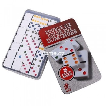 Домино double 6 color dot dominoes